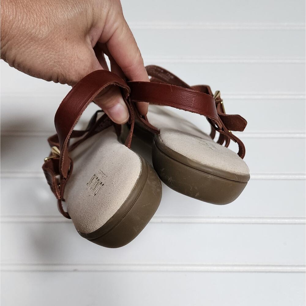G.H. Bass & Co Sunjuns Margie Strappy Women's Leather Sandals Size 7.5W Brown - Picture 4 of 10